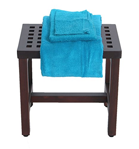 Decoteak Espalier 18" Lattice Teak Shower Bench #TOP2