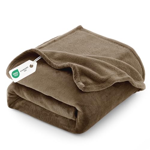 CozyLux Kuscheldecke Flauschig Decke 220x240 - XXL Flanell Kuscheldecke Groß, Weiche Sofa Decke, Warme Fleecedecke Wohndecke für 4 Jahreszeiten, Leicht Sofa Überwurf, Blanket 220x240 cm, Braun
