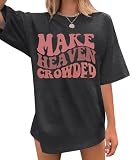 Christian Shirt Women and All My Life You Have Been Faithful T-Shirt Oversized Bright Bible Verse Graphic Top Dark Grey