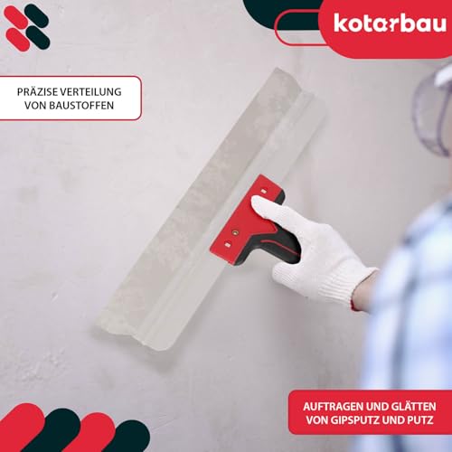KOTARBAU® Edelstahl Flächenspachtel zum Auftragen von Spachtelmasse Gips Putz 450 mm