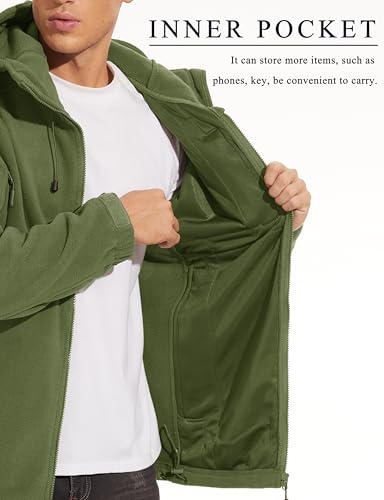 Image of CRYSULLY Men's Tactical Hoodies Jacket Warm Winter Fleece Jacket