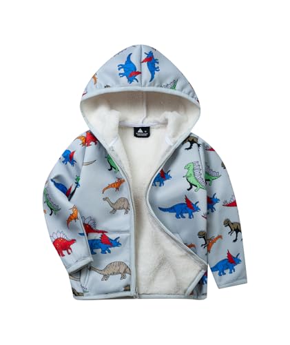 JACKETOWN Boys Girls Hoodie Sweatshirt Toddler Zip Up Fleece Sherpa Lined Jacket Thick Warm School Hooded Outerwear