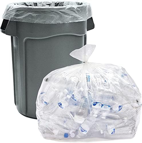Wirestar Hub 40 Large Clear Recycling 100 Litre Bin Bags  Transparent Clear Plastic Bags 140 Gauge Medium Duty Bin Liners - 100% Recycled  Strong Refuse Sacks of Size (81 x 86 cm / 810 x 860 mm)