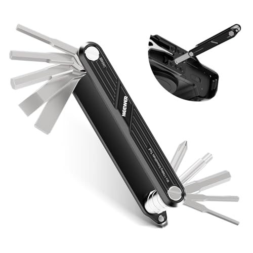 NEEWER Set di attrezzi pieghevoli multifunzione 10 in 1: 4 cacciaviti, 6 chiavi esagonali, strumento tascabile, compatibile con SmallRig Camera Cage Rig Treppiede QR, UA048B nero