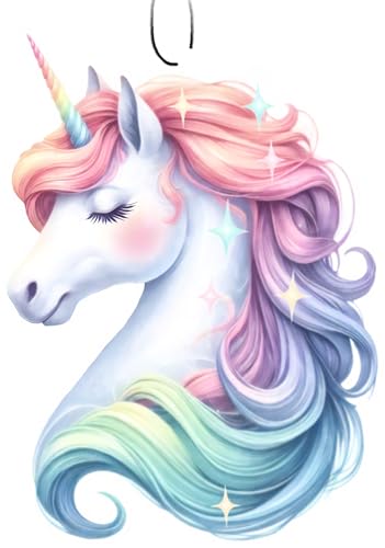 Image of Spoontiques Unicorn Air Freshener (3pk) - Themed Car Interior Accessories & Essentials, Hanging Air Freshener for Cars & Trucks, Long-Lasting Fragrance (New Car Scent)