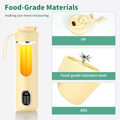 530ML Portable Blender,Mini Portable Electric USB Juicer,Small Personal Blender for Smoothies and Shakes,With Automatic Cleaning Function,Multi-Purpose and Easy To Use(beige) by MAOZHUREN - Used condition - Image 6