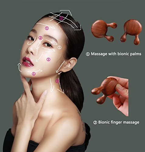Baiweass Eyes Facial Wood Gua Sha Tool, Natural Sandalwood Wooden Nose Guasha Massage Tools Anti-Static, Face Manual Massager Tool thumb #2
