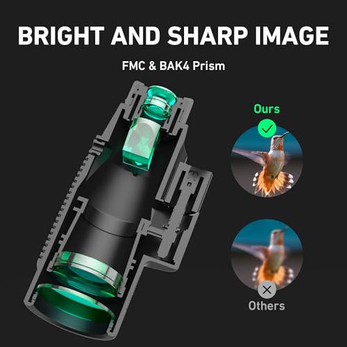 Gosky 15x52 HD Monocular, Monocular for Adults High Powered with Tripod, Monocular Compact with BAK4 Prism & FMC Lens, Bluetooth Camera Remote, Monoculars for Hunting, Bird Watching, Hiking,Traveling by Gosky - Image 3