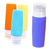 Beatifufu Paquete De 4 Botellas De Champú De Viaje con Capacidad De 90 Ml Contenedores De Artículos De Tocador Portátiles para Gimnasio Y Camping