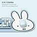 Miffy 104-Key Wireless Keyboard & Mouse Combo with Large Light Blue Desk Pad - Ergonomic Computer Accessories for Office/Home, Cute Kawaii Design - Light Blue