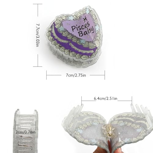 Pisces Baby Hair Clip,Personalized Gift Personalized Acetate Hair Claw Clip for Women