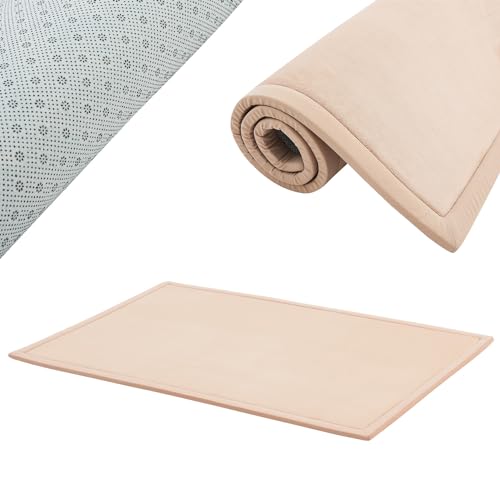 Juskys Krabbelmatte Spielmatte Krabbeldecke 200x150 cm Samtmatte Teppich für Kind, Baby, Yoga -...