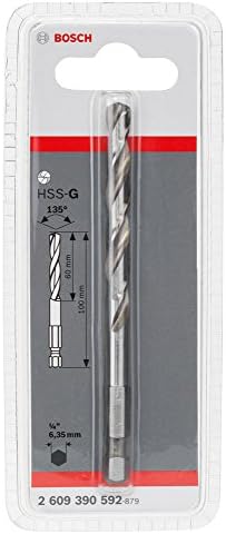 Bosch 2609390592 Pilot Drill Bit Hss-G/L, 100mm, 45cm x 40cm x 25cm, Silver