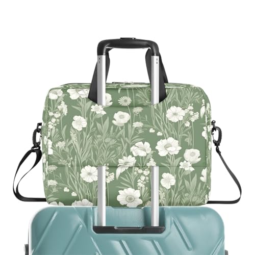 Maletín verde flores y hojas para laptop de 15.6 pulg. miniatura 6