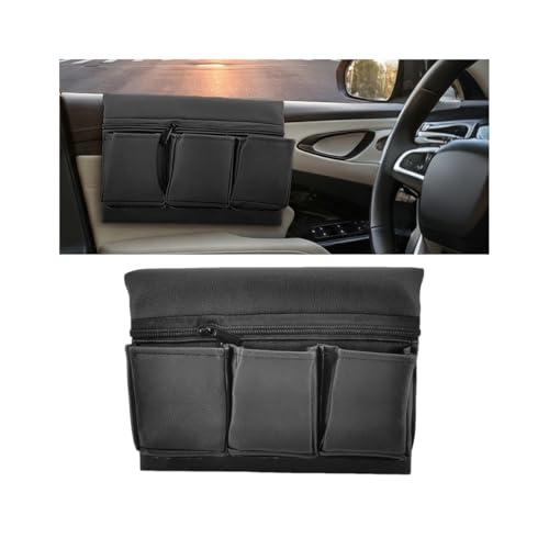 Zpana Car Window Armrest Storage Box, Multifunctional Vehicle Door Side Arm Elbow Rest Pad Organizer Bag for Keys Phones, Auto Interior Window Armrest Storage Pocket, Universal Fit (Black)