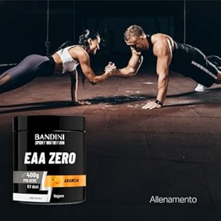 Bandini® EAA Essential AMINO in polvere - 400 g powder - Con 9 Amminoacidi Essenziali Fermentati e Ramificati BCAA 2:1:1 - Recupero Muscolare - Intra Pre Post Workout - 100% Vegan - Gusto Arancia