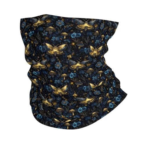 Bozfoxa Vintage Blue Butterfly Floral Print Neck Gaiters for Men & Women, Fashion Neck Face Mask Head Scarf Wrap Balaclava Bandana