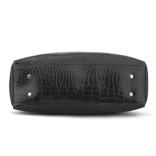 Image of AVERAA Medium Capacity Croco Pattern Tote Bags For Womens Big Purses And Handbags Ladies Big Shoulder Bag | Office Bag for Women, Ladies Bag Stylish Branded, Leather Bag for Women, Women Office Bag | Chic Croc Texture, Dual Carry Style, Rich Tan Finish, Spacious Interior, Secure Zip Closure, Adjustable Strap