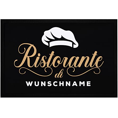 SpecialMe® Fußmatte personalisiert Ristorante di Wunschname Geschenk Kochliebhaber Hobbykoch Küche rutschfest & waschbar schwarz 60x40cm SpecialMe® Fußmatte personalisiert Ristorante di Wunschname Geschenk Kochliebhaber Hobbykoch Küche rutschfest & waschbar schwarz 60x40cm