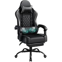 Yaheetech Silla Gaming con Respaldo Alto Almohada Lumbar de