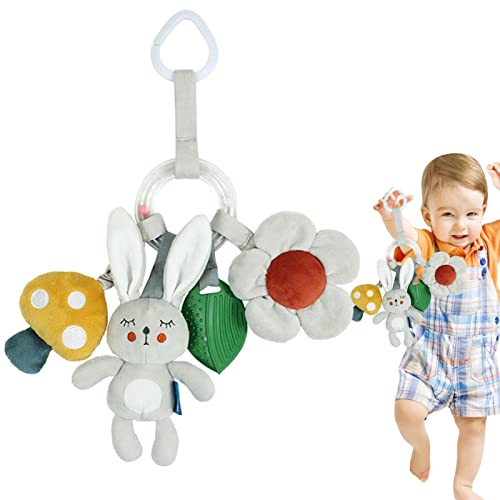 nain Hanging Toys For Baby Gym - Rattle Infant Stroller Toy - Jingle Travel Toy With Teether Hanging Clip On Toy Crib Stroller Car Seat Baby Toy For Stroller Car Seat Or Activity Gym