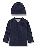 Tommy Hilfiger Newborn CABLE CREW WITH BEANIE KN0KN02158 BLUE (Dark Night Navy) 9 Month