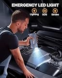 YaberAuto Jump Starter Power Pack, 4000A 13800mAh Portable Car Battery Booster for 5.5L Diesel or 7L Petrol Engines, Car Jump Starter Power Bank with Jump Leads, LED Flashlight, USB C Input - Image 4