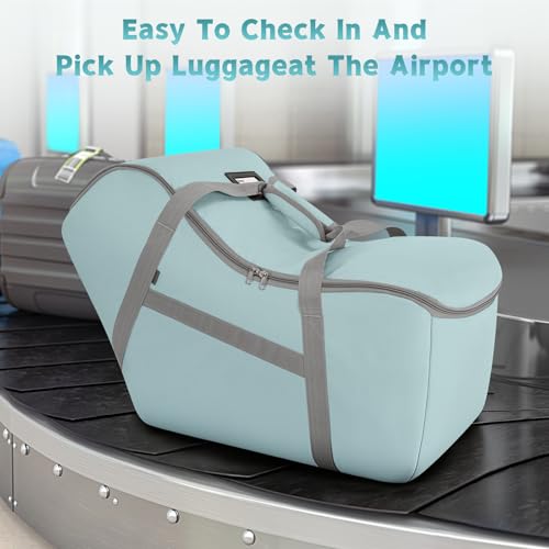 Image of Padded Car Seat Bag Compatible with Most Nuna Pipa Car Seats UPPAbaby MESA V2 without Base & Chicco KeyFit 30 and Base, Car Seat Travel Bag for Airplanes, Light Cyan