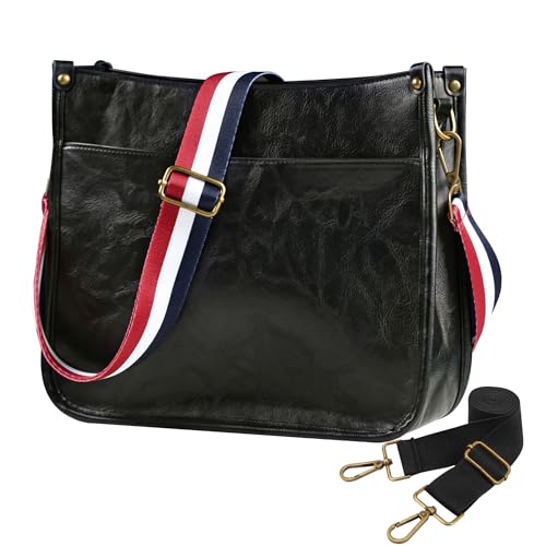 Image of JAMfit Crossbody Bag for Women Vegan Leather Hobo Handbags Trendy Shoulder Purse Handbag With 2 Adjustable Strap