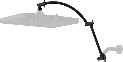 Miniatura 19 de Hibbent Brazo de extensión de cabezal de ducha todo metal de 16 pulgadas, latón macizo, extensor de brazo de ducha ajustable en altura y ángulo