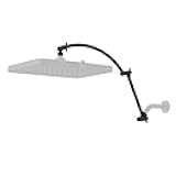 All Metal 20'' Shower Head Extension Arm, Brass Flexible Height & Angle Adjustable Shower Arm Extender with Lock Joint, Universal Connection Stainless Steel Pipe Height Extending, Matte Black