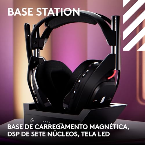 Headset Gamer Sem Fio Logitech G Astro A50 LIGHTSPEED + Base Station (Gen 5) Com Tecnologia PLAYSYNC