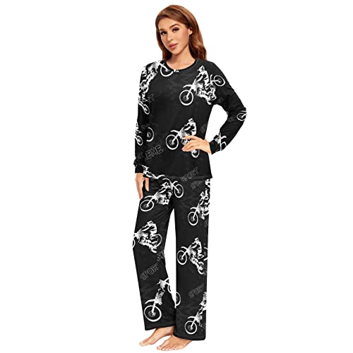 Men's Women's Pajama Set, 2PCs Sleepwear Top & Bottom Pants Pockets (XS-XXL)4