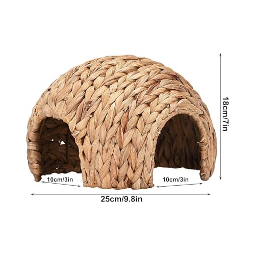 Túnel do Coelho | Brinquedo de mastigar de esconderijo de tapete de casa de taboa de coelho natural,