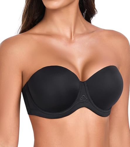 Image of HACI Full Coverage Strapless Bra for Large Bust Contour Underwire Plus Size Convertible Multiway