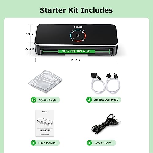 Fresko Full Automatic Vacuum Sealer Machine For Seal A Meal, Led Touch Food Sealer With Bags, Etl Certified (Black) #TOP5