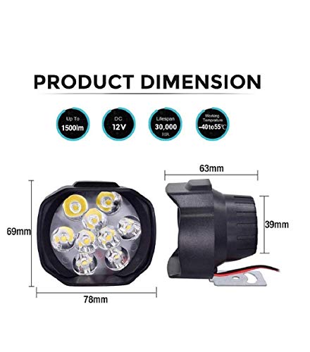 Image of 9 LED Shilon Fog Light with On /Off Switch Compatible with Hero XPulse 200 (Black)