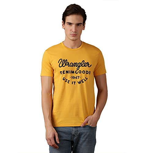 Image of Wrangler Men's Solid Regular Fit Tshirts