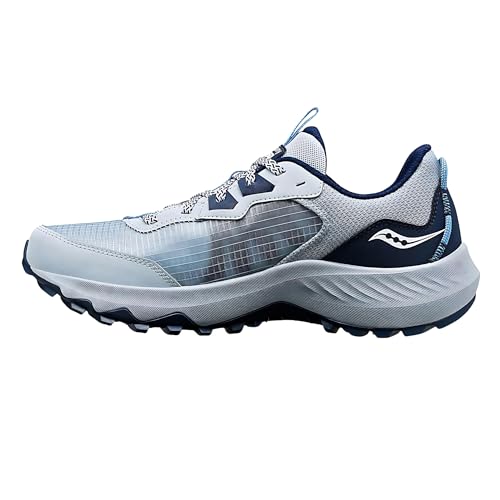 Saucony Women's Aura TR Sneaker, Granite/Navy, 8.5 Wide