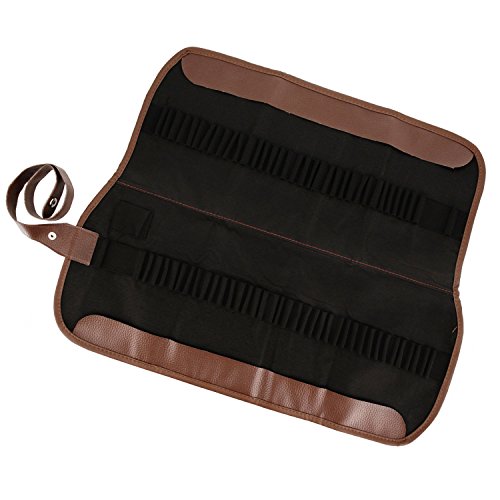 US Art Supply 72 Slot Pencil Canvas Folding Roll-Up Pencil Holder - Size: 19.3