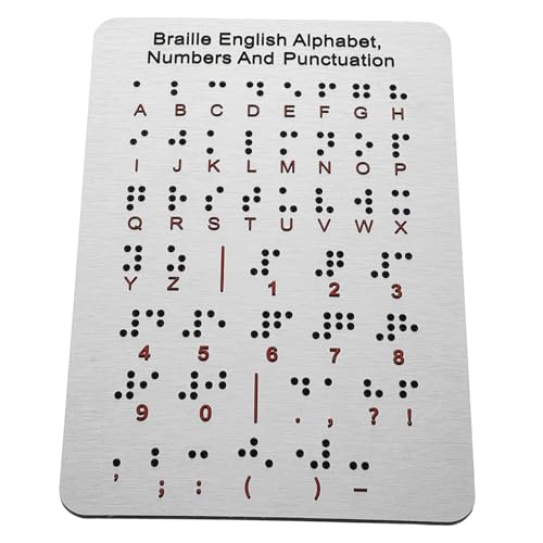 MOTHNUR Braille Motherboard Blind People Gadget Blind Education Tools Accessible Learning Tools Numbers and Punctuation Visually Impaired Products Silver Stainless Steel