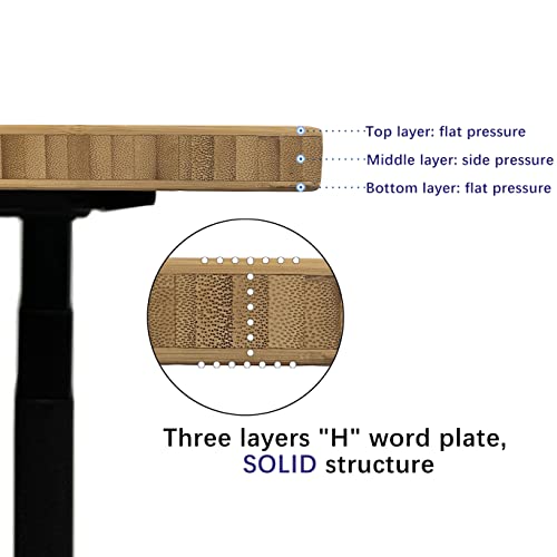 Vwindesk 60 X 30 X 1 Inch 100% Solid Bamboo Desk Table Top Only,For Standing Desk Home Office Desk With 60Mm Grommets(Right Angle) #TOP4