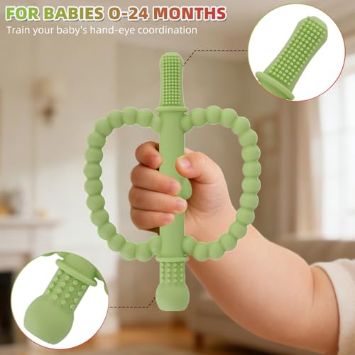 Fu Store Hollow Teether Tube Apple Shape Baby Teething Toy for Babies 0-36M - image 4