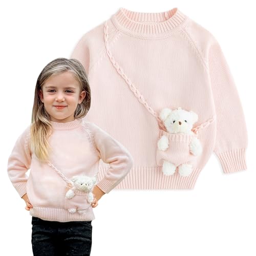 Simplee Kids Baby Girl Knit Sweater with Bear