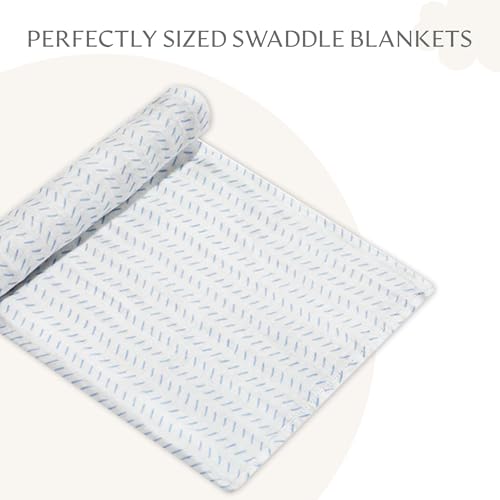 Image of Muslin Baby Swaddle - Breathable Receiving Blankets for Newborn Baby, 70% Viscose derived from Bamboo, 30% Spandex, Imported