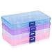 Produktbild Plastik Aufbewahrungsbox, Sortierbox Sortimentsboxen Einstellbar Fächer für die Schmuck, Perlen und andere Mini waren Sortierkästen Schmuckschatulle Werkzeugcontainer - 15 Raster x 4 Farben