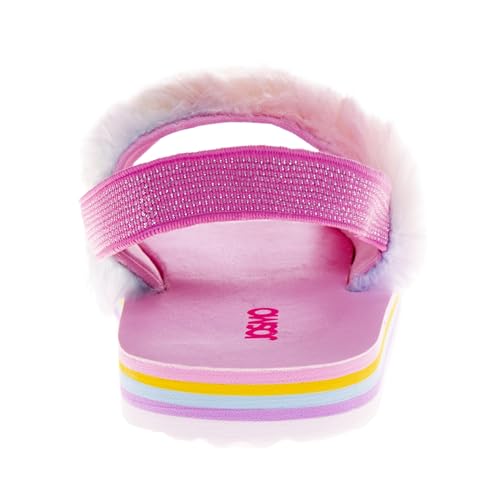 Josmo Fuzzy Sandals Open Toe Adjustable Back Strap - SlipOn Summer Slides3