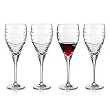 DIAMANTE Hand Cut Jasper Premium 24% Lead Crystal Wine Glasses Set of 4