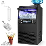 kommerzielle Eismaschine Eiswürfelmaschine, 45 kg/24 Std. – Hohe Leistung mit 9 kg Eisvorrat, Einbau- & Standgerät mit Selbstreinigung & Timer für Hausbars & Gastronomie