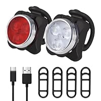 LED Licht 2er Set USB Aufladbar Wiederaufladbares,Kompakt und Wasserdicht,Helles Licht,LED Lampe Set für Rucksack
